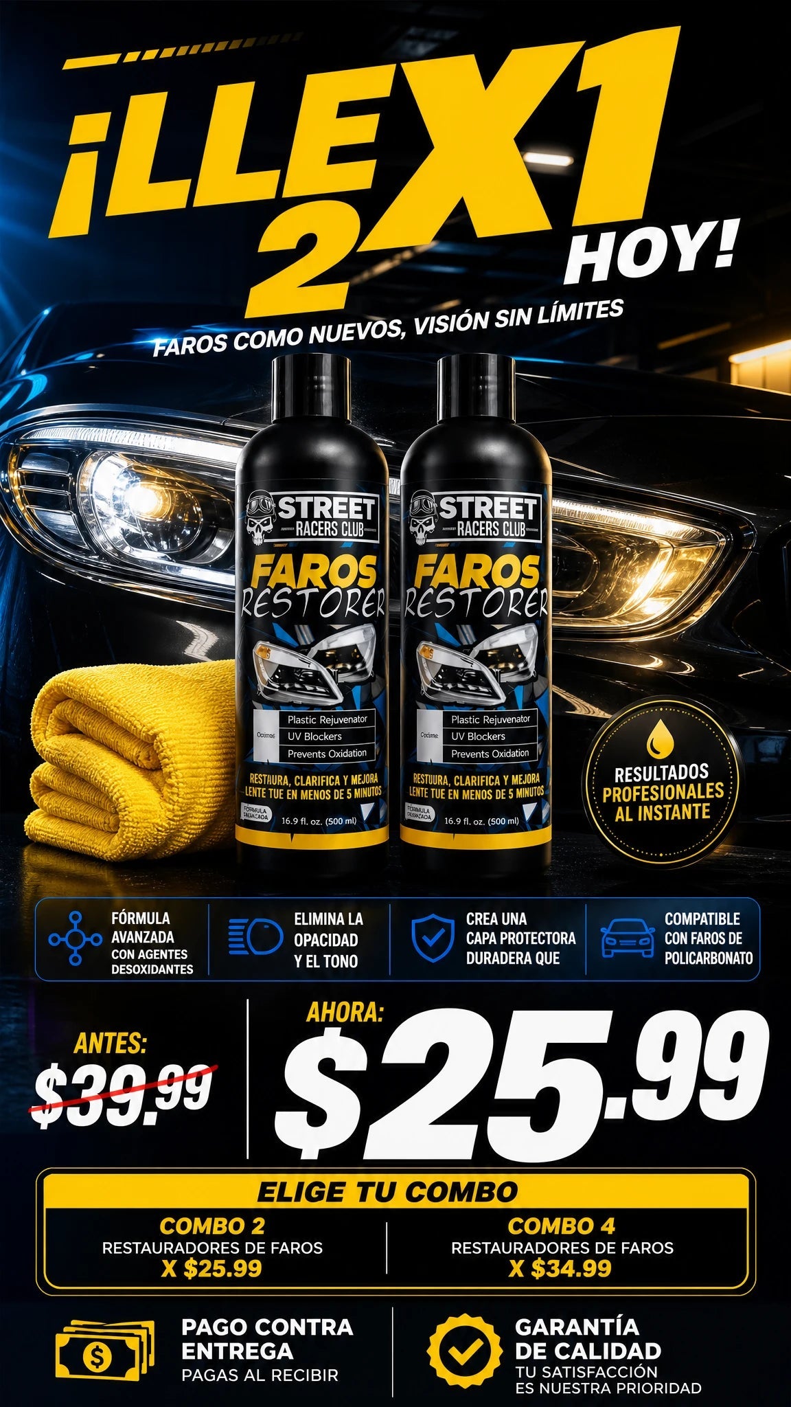 Restaurador de faros - oferta