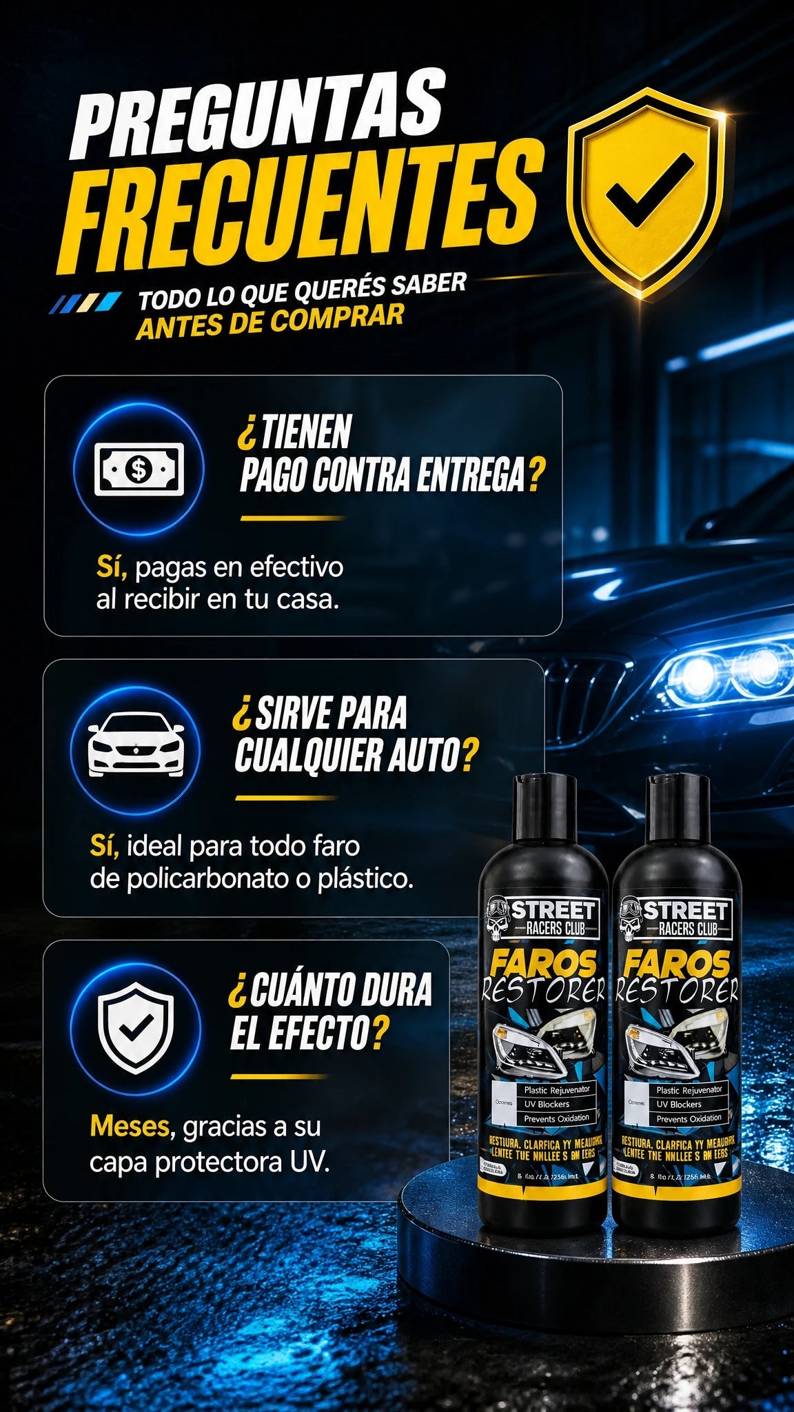 Restaurador de faros - preguntas frecuentes
